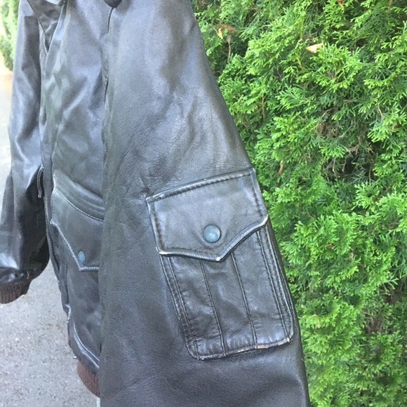 Vintage American Express Genuine Leather Flight Jacket Made in Brazil Size 46 - Picture 7 of 10